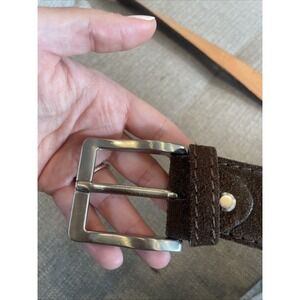 ASOLE & BOTTONI MADE IN ITALY SUEDE LEATHER GENUINE BELT 100/115 Brown Leather